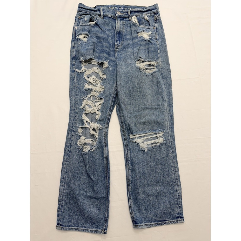 American Eagle Outfitters Straight Jeans Womens 10‎ Distressed Stretch 32x29